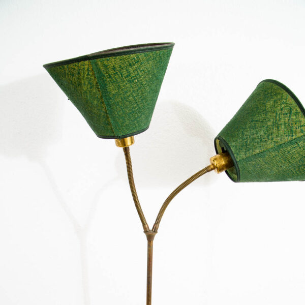 Mid Century Danish Modern Extending Floor Lamp Two Light Lamp Heads Shades Mcm - Image 8