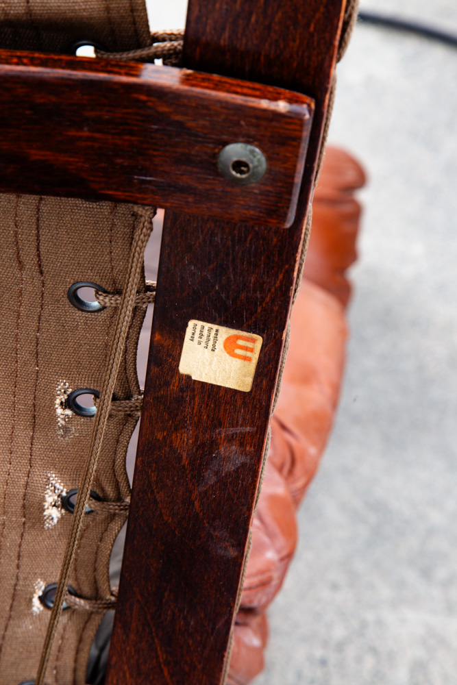 Mid Century Danish Modern Lounge Chair Set Siesta Red Leather Westnofa Pair Mcm - Image 9