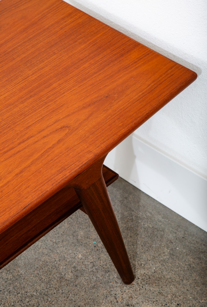 Mid Century Danish Modern Coffee Table Solid Teak Drawer Johannes Andersen Uldum - Image 8
