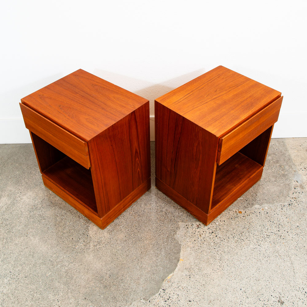 Mid Century Danish Modern Nightstands End Side Tables Teak Arne Wahl Iversen Mcm - Image 9