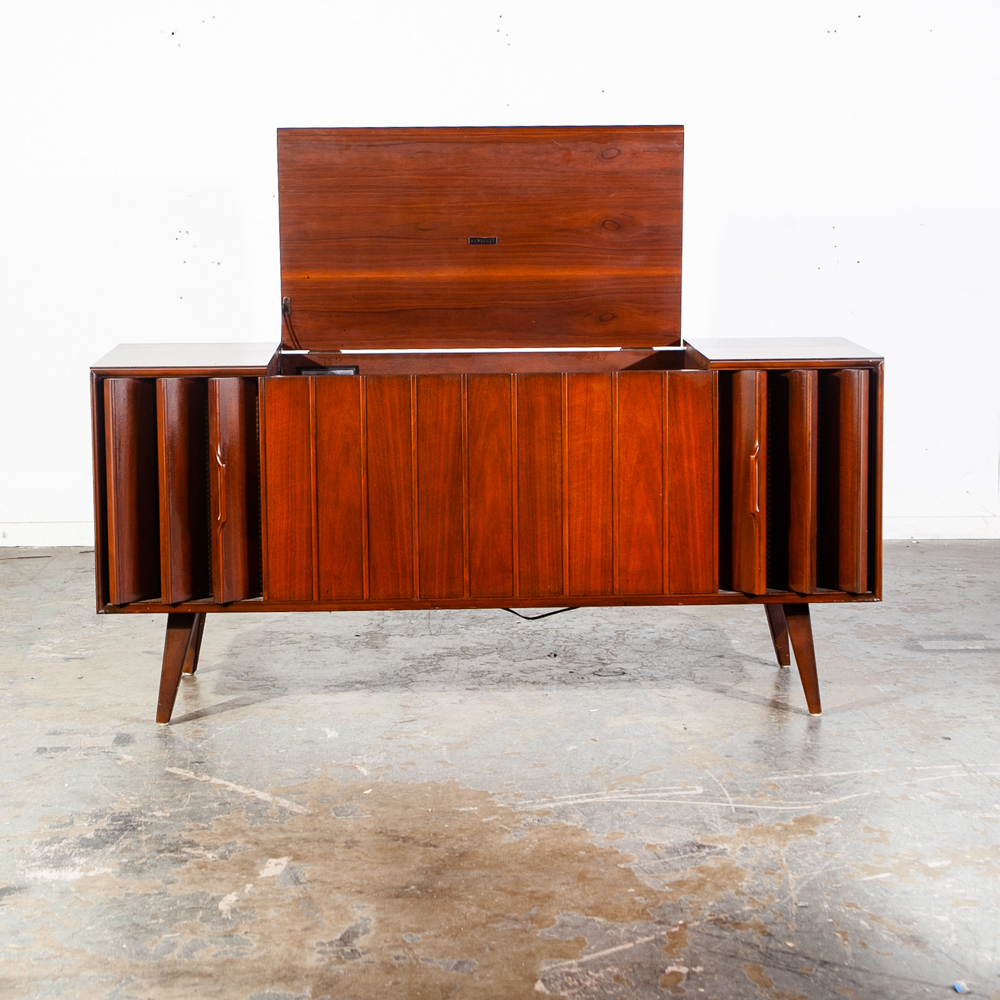 Mid Century Modern Credenza Stereo Console Record Player Zenith Hifi Radio Wood - Image 3