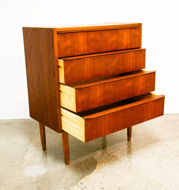 Mid Century Danish Modern Chest of Drawers Dresser Teak Vintage Locking 4 Mcm - Image 7