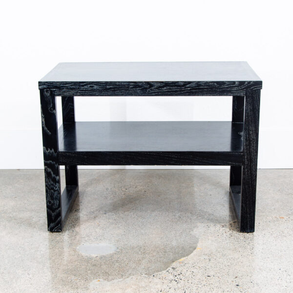 Mid Century Modern Side Tables Ebonized Oak Black Set 2 End Vintage Rectangular - Image 10