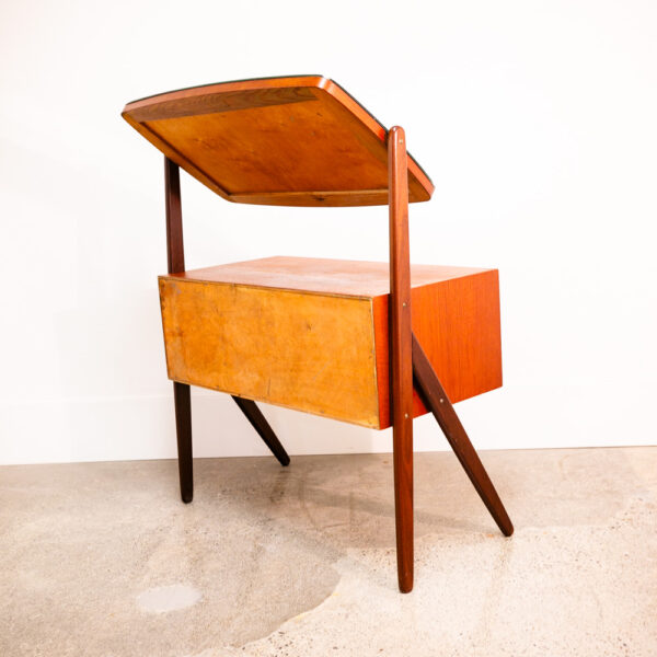 Mid Century Danish Modern Vanity Table Adjustable Mirror Teak Drawers Mcm Wood - Image 4