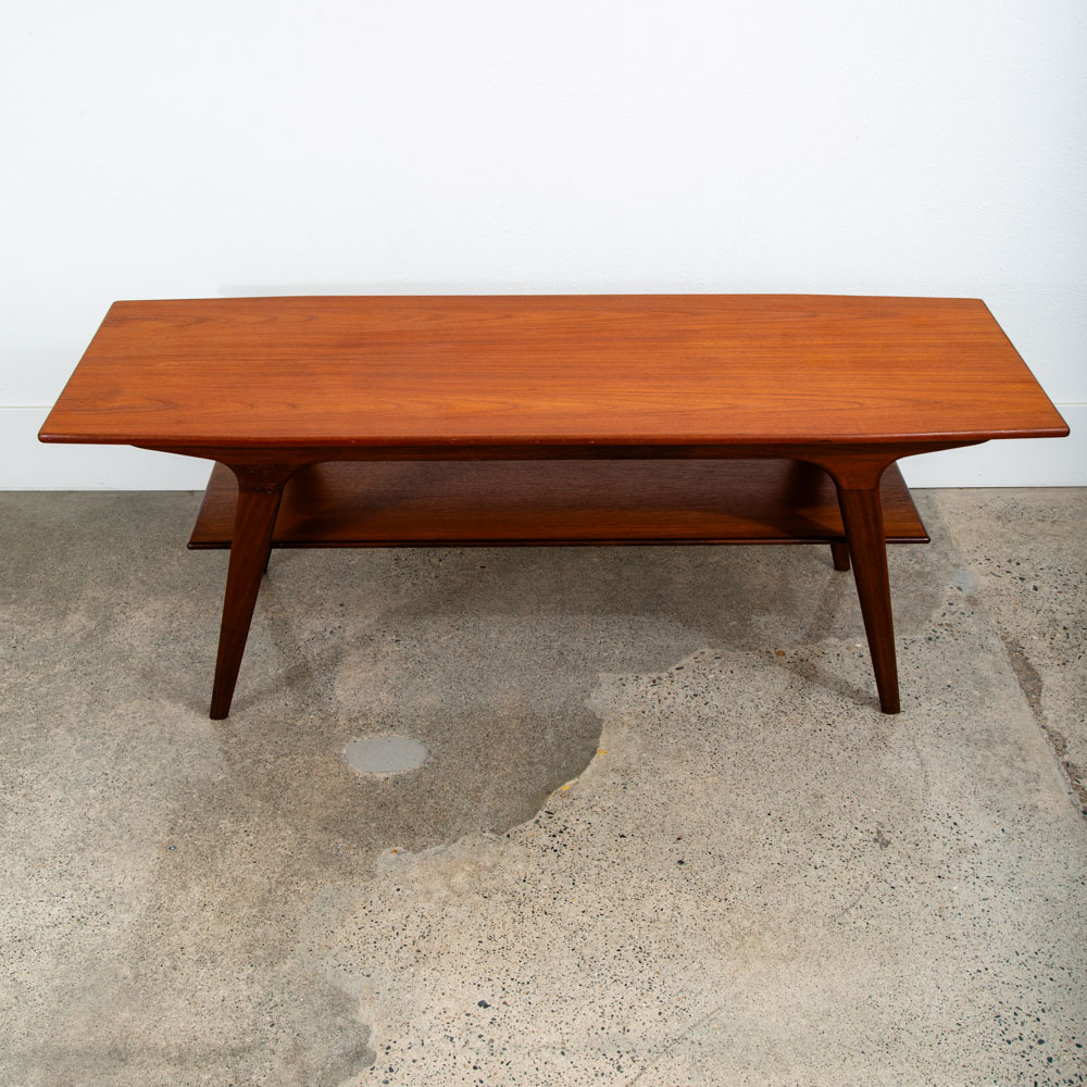 Mid Century Danish Modern Coffee Table Solid Teak Drawer Johannes Andersen Uldum - Image 3