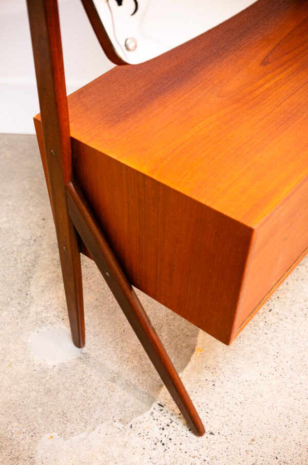 Mid Century Danish Modern Vanity Table Adjustable Mirror Teak Drawers Mcm Wood - Image 11