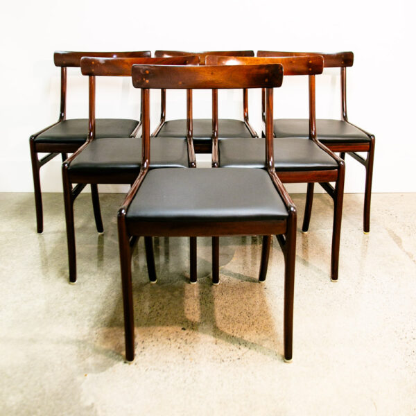 Mid Century Danish Modern Dining Chair Set 6 Ole Wanscher Mahogany Rungstedlun - Image 6