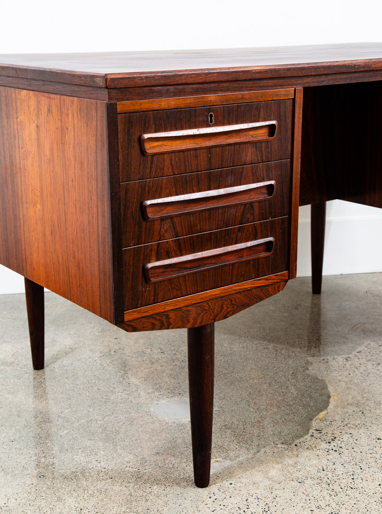 Mid Century Danish Modern Desk Office Executive Rosewood J Svenstrup Bar Denmark - Image 8