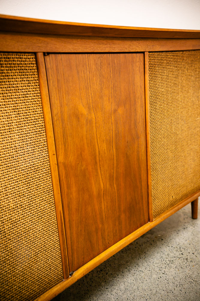 Mid Century Modern Credenza Stereo Console Voice of Music Walnut Record Player - Image 9