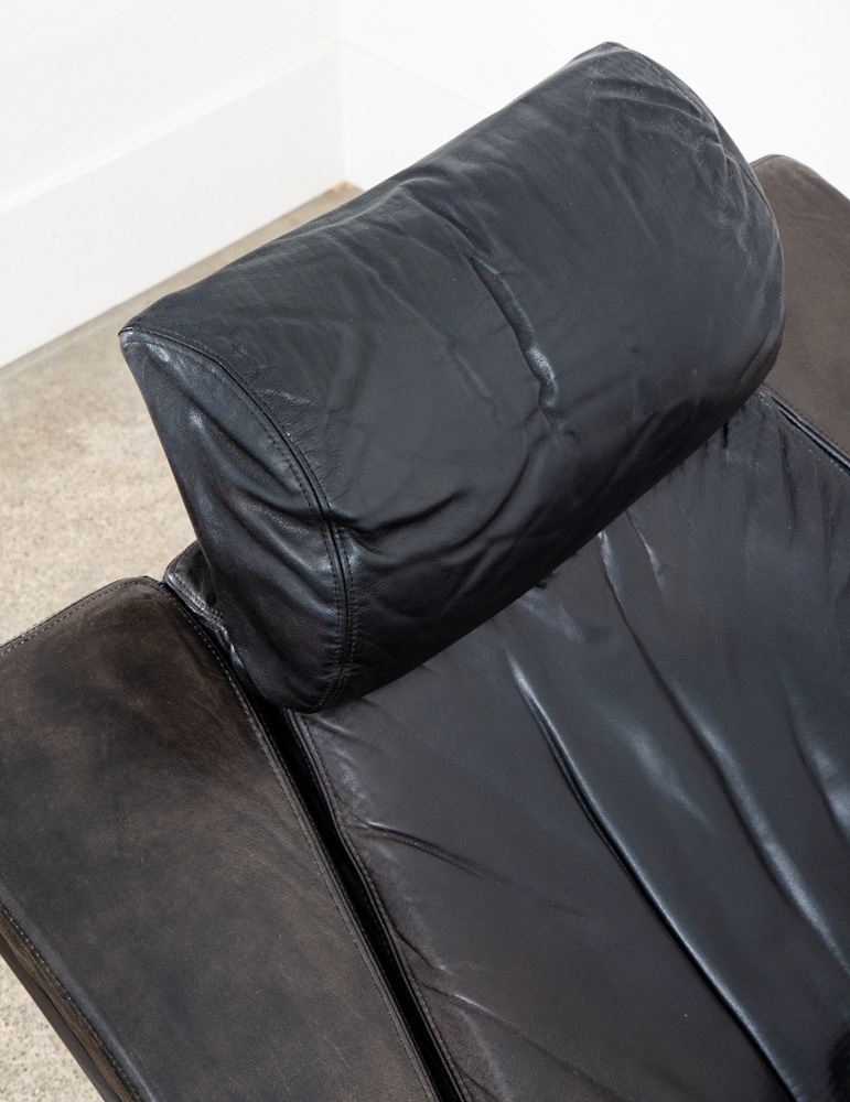 Mid Century Danish Modern Lounge Chair Black Swivel Sweden Nelo Swivel Space Age - Reserved for Erik - Image 11