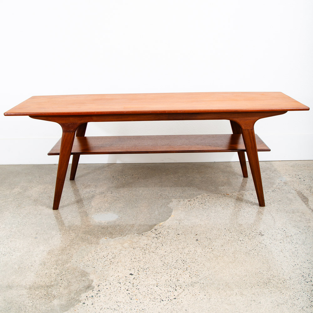 Mid Century Danish Modern Coffee Table Solid Teak Drawer Johannes Andersen Uldum - Image 5