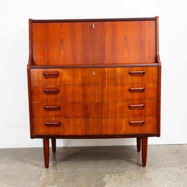 Mid Century Danish Modern Secretary Desk Bureau Denmark Teak Drawer PMJ Mcm