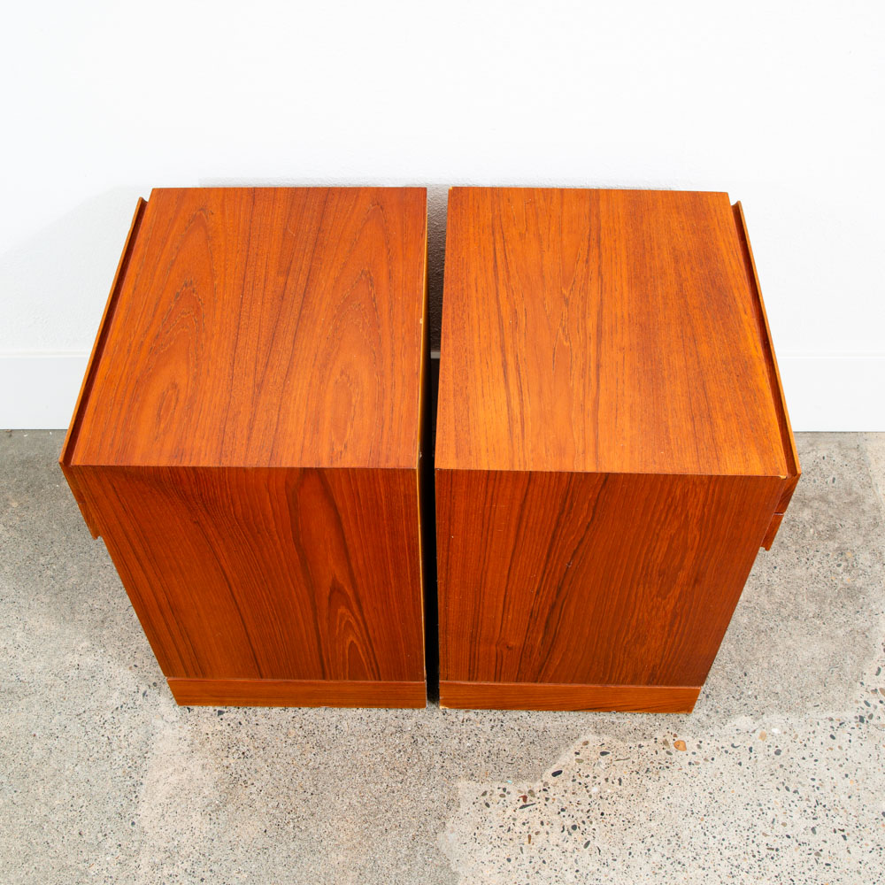 Mid Century Danish Modern Nightstands End Side Tables Teak Arne Wahl Iversen Mcm - Image 3