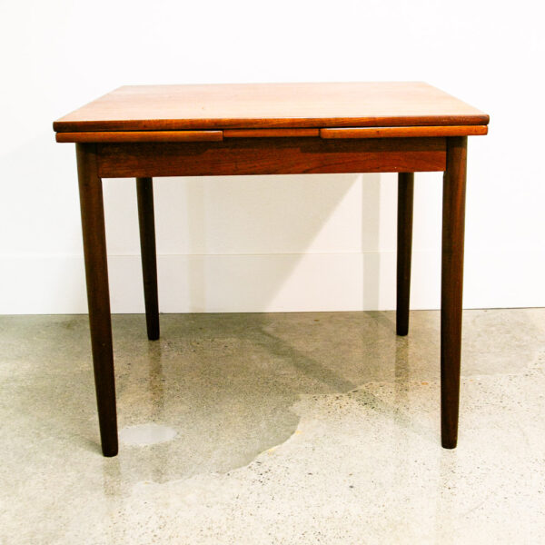 Mid Century Danish Modern Dining Table Teak Square Denmark Extension Leaf x2 Mcm - Image 6