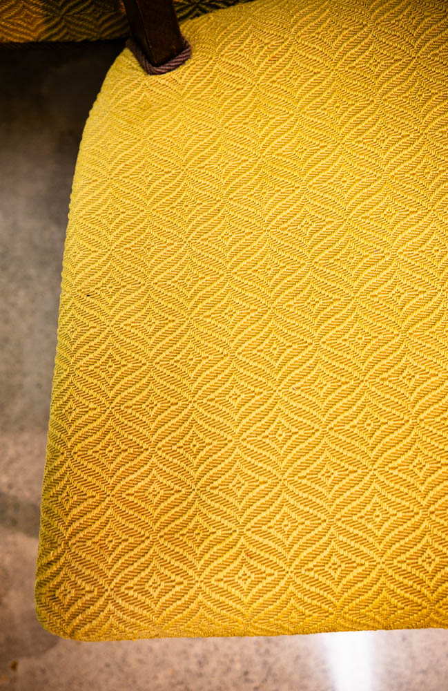 Mid Century Danish Modern Dining Chairs Set 6 Solid Wood Beech Yellow Textured - Image 8