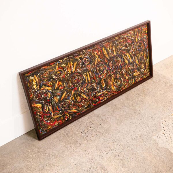 Mid Century Modern Art Original Abstract Expressionism Pollock Bright Colors Mcm - Image 2