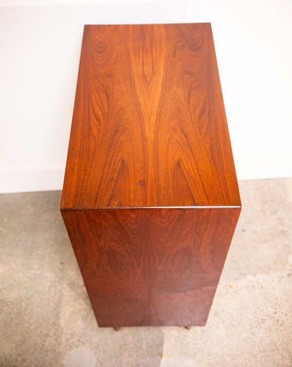 Mid Century Danish Modern Dresser Highboy 6 Drawer Teak Denmark Locking Vintage - Image 4