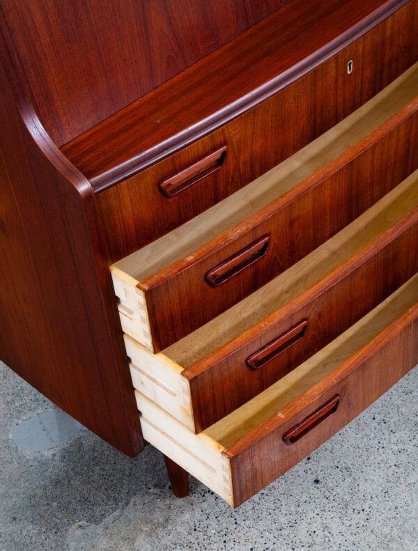 Mid Century Danish Modern Secretary Desk Bureau Denmark Teak Drawer PMJ Mcm - Image 7