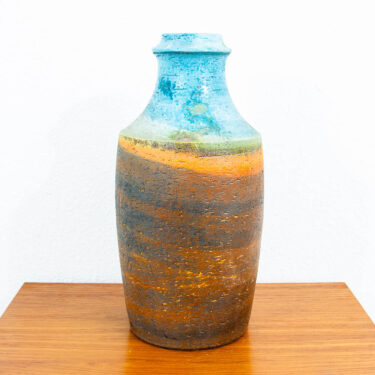Mid Century Modern Studio Design Italian Ceramic Vase Macello Fantoni Round Mcm