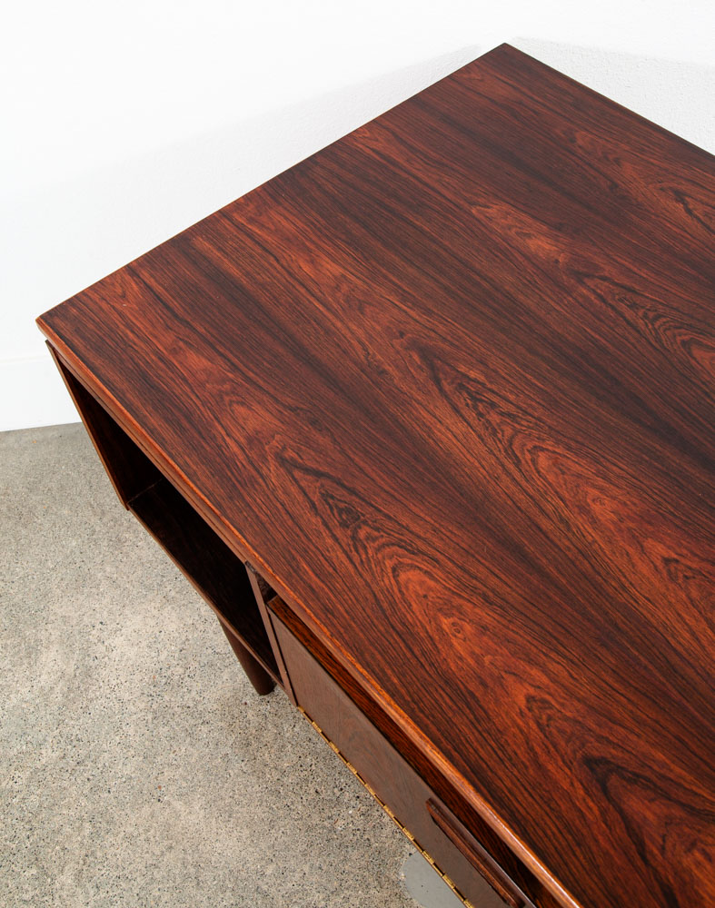 Mid Century Danish Modern Desk Office Executive Rosewood J Svenstrup Bar Denmark - Image 12