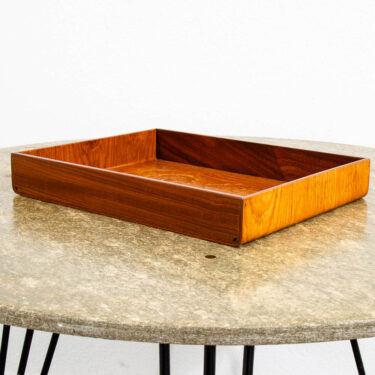 Mid Century Modern Danish Vintage Serving Tray with Teak Wood Veneer