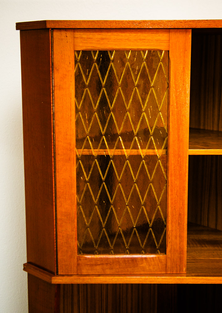 Mid Century Danish Modern Corner Cabinet Teak Wood Bar Denmark Locking Glass Mcm - Image 12