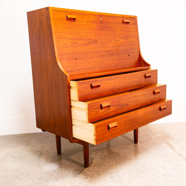 Mid Century Danish Modern Secretary Desk Chest Teak Borge Mogensen Søborg Drop M - Image 6
