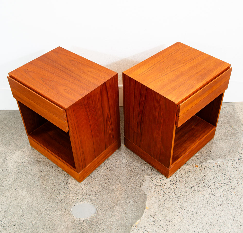 Mid Century Danish Modern Nightstands End Side Tables Teak Arne Wahl Iversen Mcm - Image 6