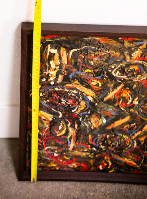 Mid Century Modern Art Original Abstract Expressionism Pollock Bright Colors Mcm - Image 5