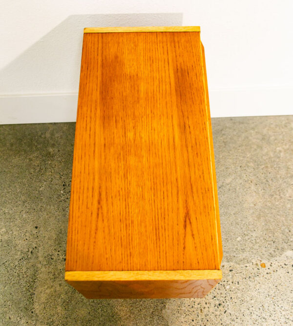 Mid Century Danish Modern Chest Drawers Dresser 3 drawer Oak Wood Denmark Blonde - Image 4