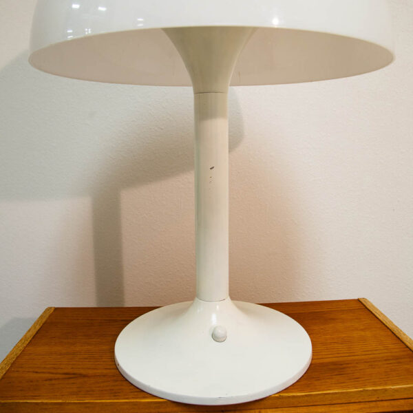 Mid Century Modern Table Lamp White Dome Mushroom Desk Light Mcm Danish Design - Image 7