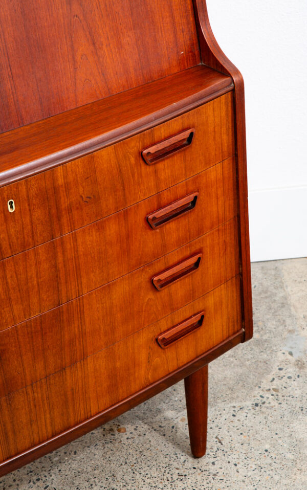 Mid Century Danish Modern Secretary Desk Bureau Denmark Teak Drawer PMJ Mcm - Image 11