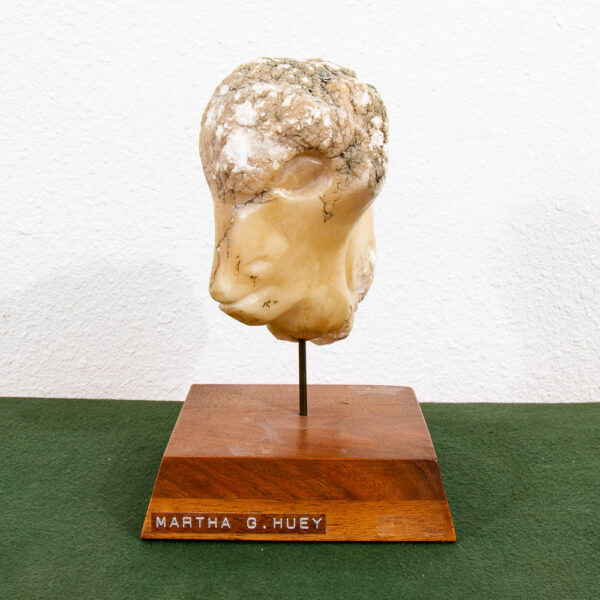 Mid Century Modern Stone Sculpture Ram Martha G Huey Aries Statue Carved Marble - Image 3
