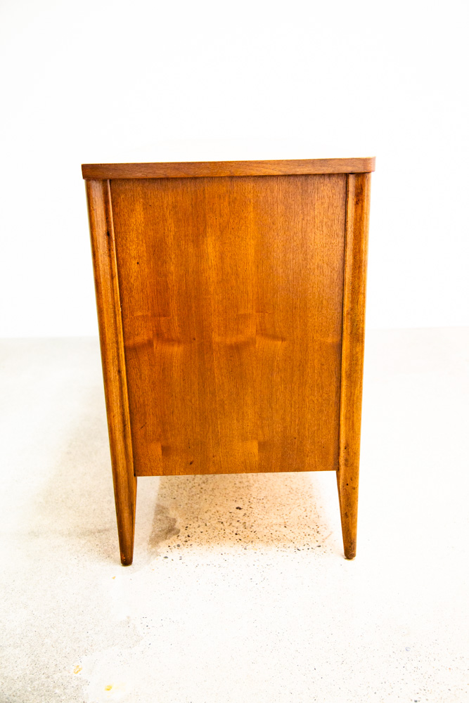 Mid Century Modern Credenza Cabinet Broyhill Saga Wide 3 Drawer Walnut Solid Mcm - Image 3