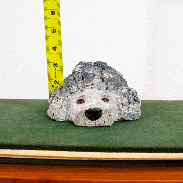 Mid Century Modern Sculpture Art Cement Door Stopper Poodle Dog Black and Gray - Image 10