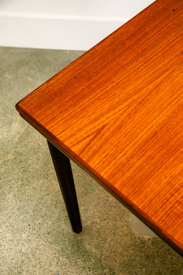 Mid Century Danish Modern Dining Table Teak Square Denmark Extension Leaf x2 Mcm - Image 8