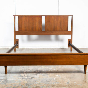 Mid Century Modern Headboard Bed Frame Broyhill Full Sz Vintage Walnut Rails Mcm