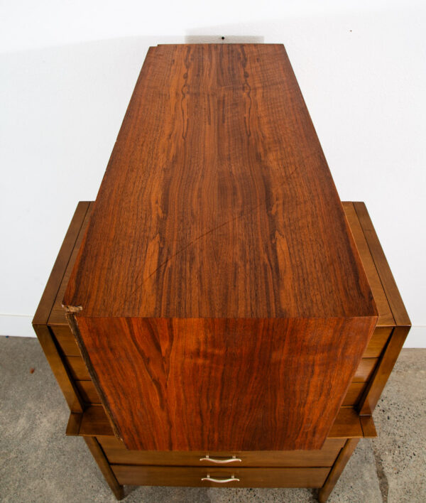 Mid Century Modern Wall Unit Cabinet Walnut Mobler Sliding Doors Mcm Germany - Image 4