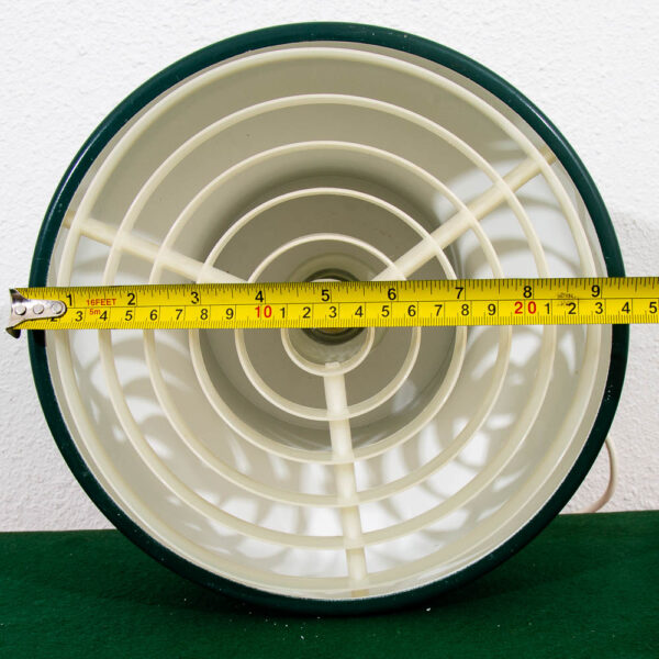 Mid Century Modern Lyskær Danish Green Hanging Pendant White Plastic Grid Metal - Image 11