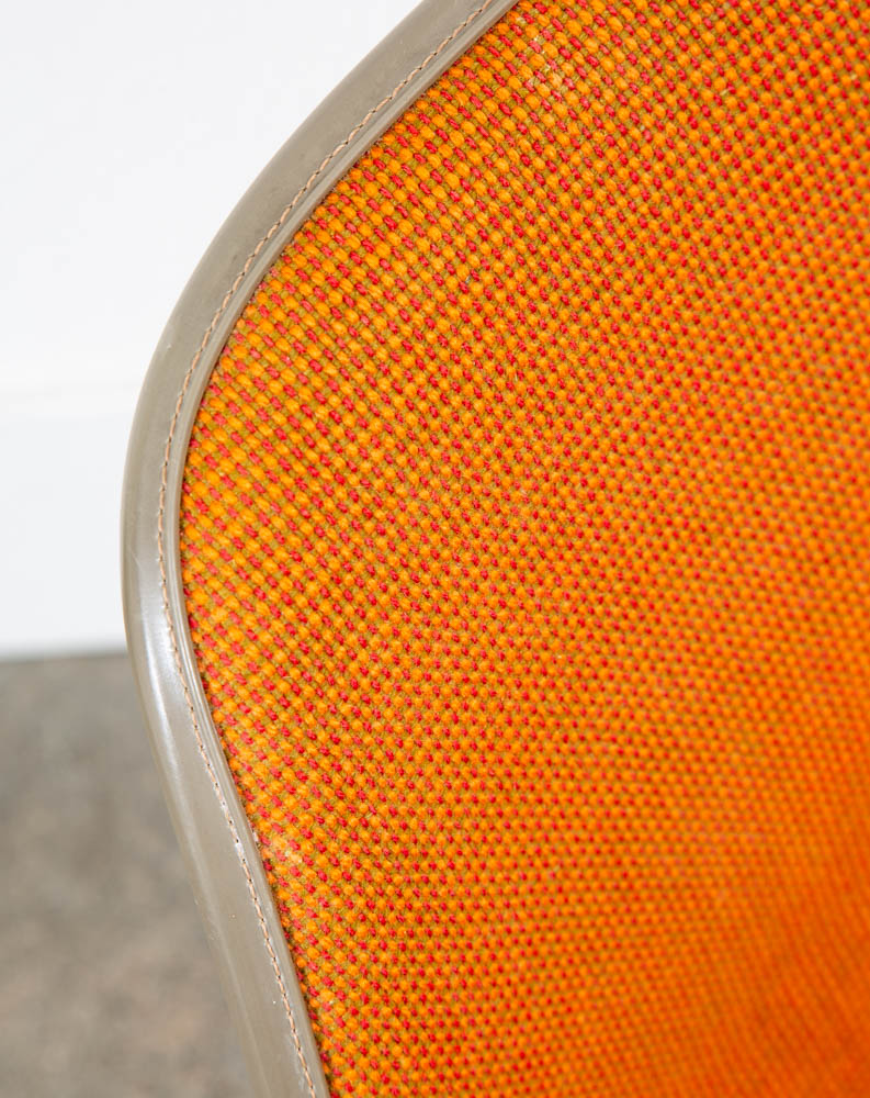 Mid Century Modern Side Chair Fiberglass Shell Orange Herman Miller Girard Tweed - Image 10