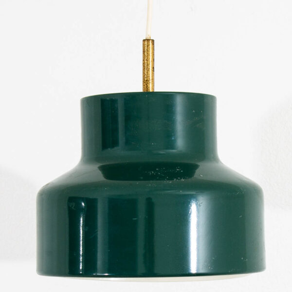 Mid Century Modern Lyskær Danish Green Hanging Pendant White Plastic Grid Metal - Image 7