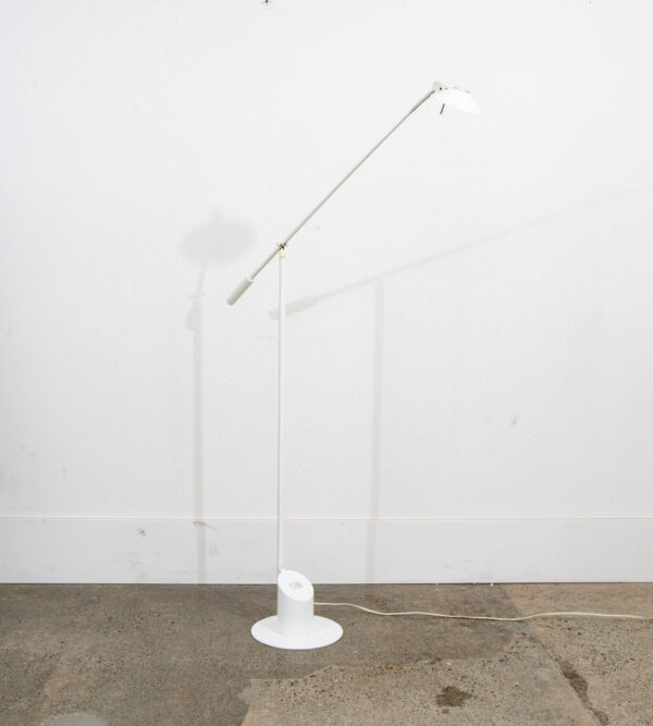 Mid Century Modern Floor Lamp Robert Sonneman Kovacs Feather Light White Post