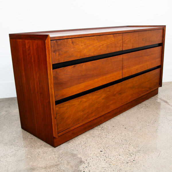 Mid Century Modern Credenza Dresser 6 Drawer Dillingham Walnut Vintage Mcm Mint