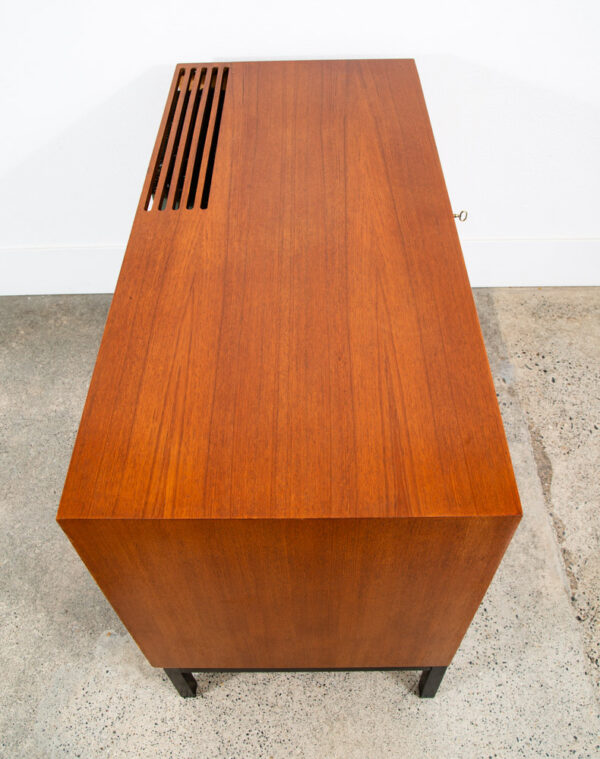 Mid Century Modern Compact Credenza Cabinet Refrigerator Storage Silkeborg Lock - Image 3