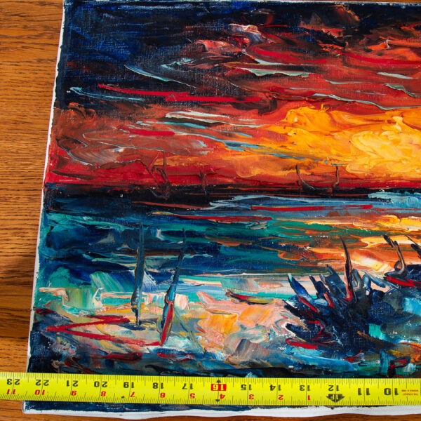 Mid Century Modern Painting Dutch Original Sea Side Oil Expressionist Texture - Image 6