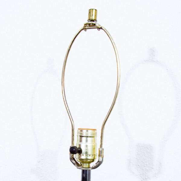 Mid Century Modern Smoke Glass Desk Lamp Textured Body with Metal Base - Image 6