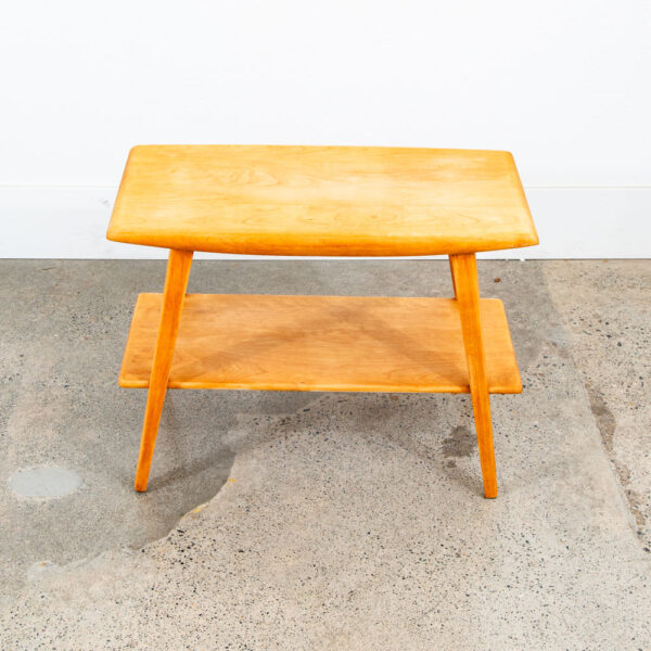 Mid Century Modern Coffee Table Heywood Wakefield Blonde Wood Birch Maple Shelf - Image 10