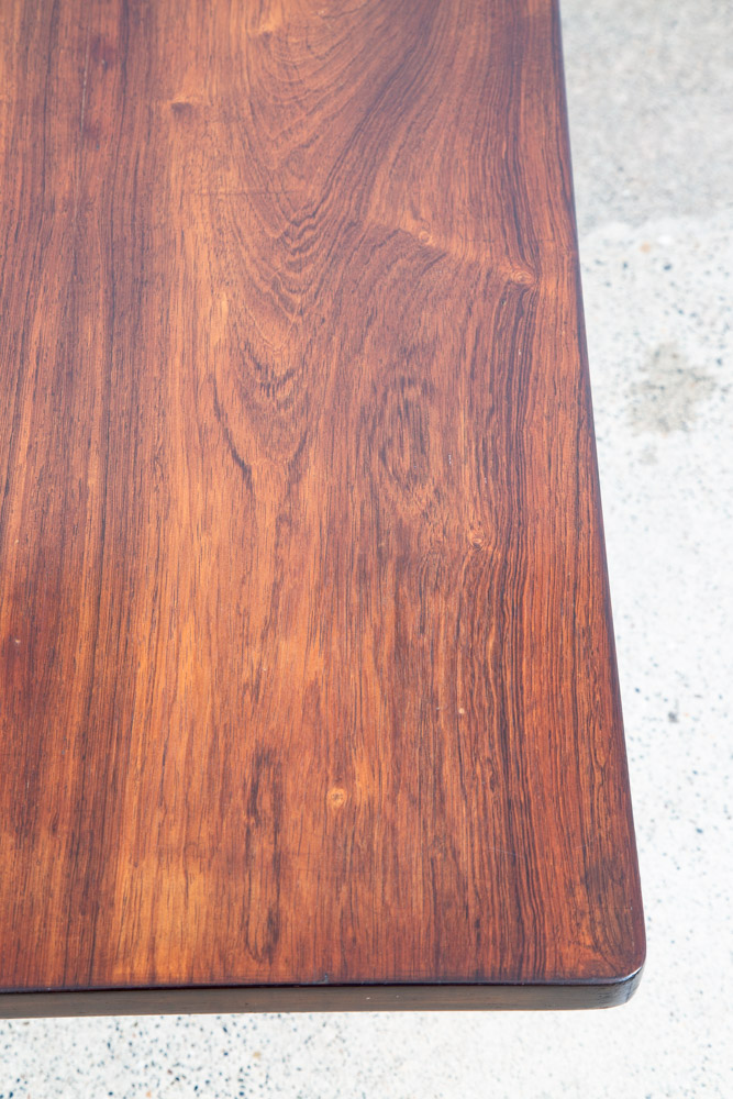 Mid Century Danish Modern Coffee Table Rosewood Mcm Vintage Surfboard 55 in Mcm - Image 7