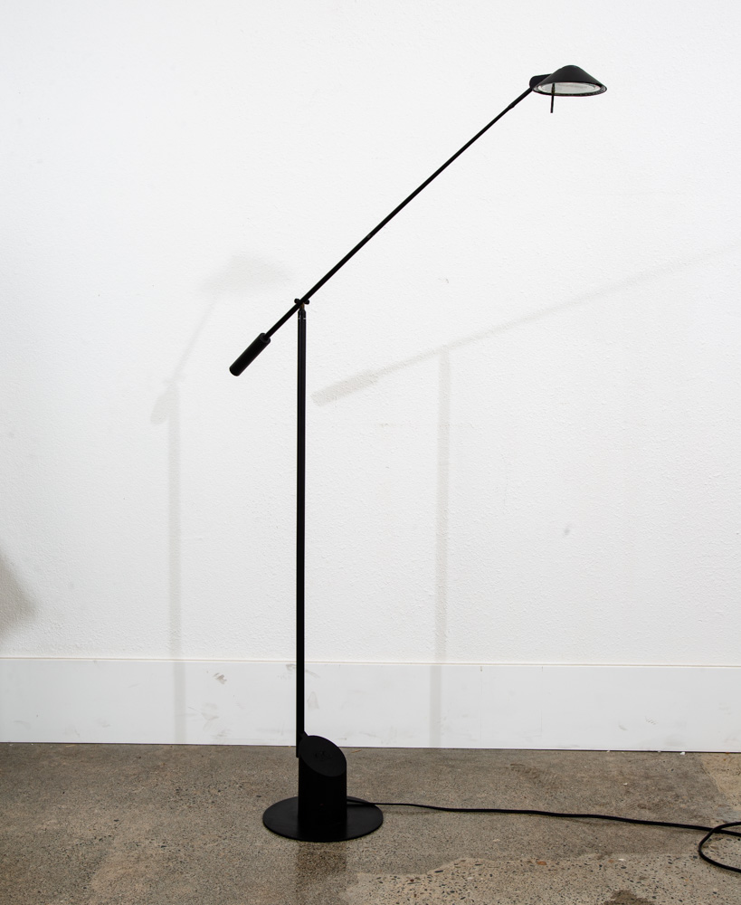 Mid Century Modern Floor Lamp Robert Sonneman Kovacs Feather Light Black Post - Image 8