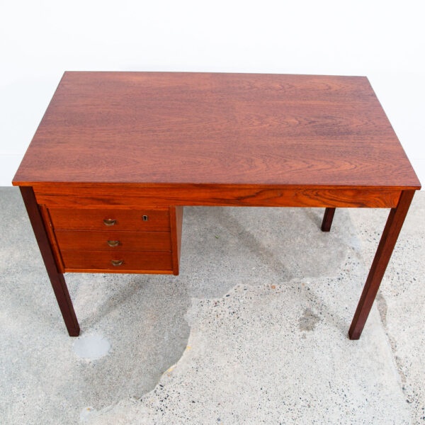 Mid Century Danish Modern Desk Executive Teak 3 Drawer Cabinet Danish Floating - Image 4